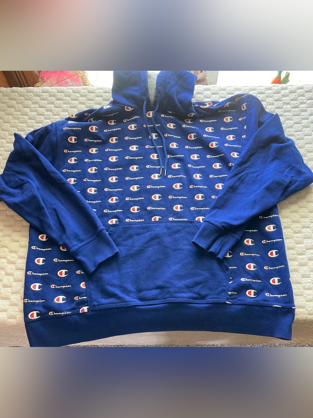 Champion Blue and Gray Athletic Pullover Hoodie